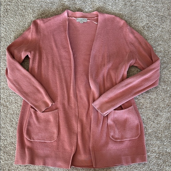 LOFT Sweaters - LOFT Dusty Rose Open Front Cardigan